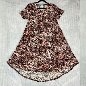 LuLaRoe Tiger Print Dress Womens XS Hi-Low Knee Length